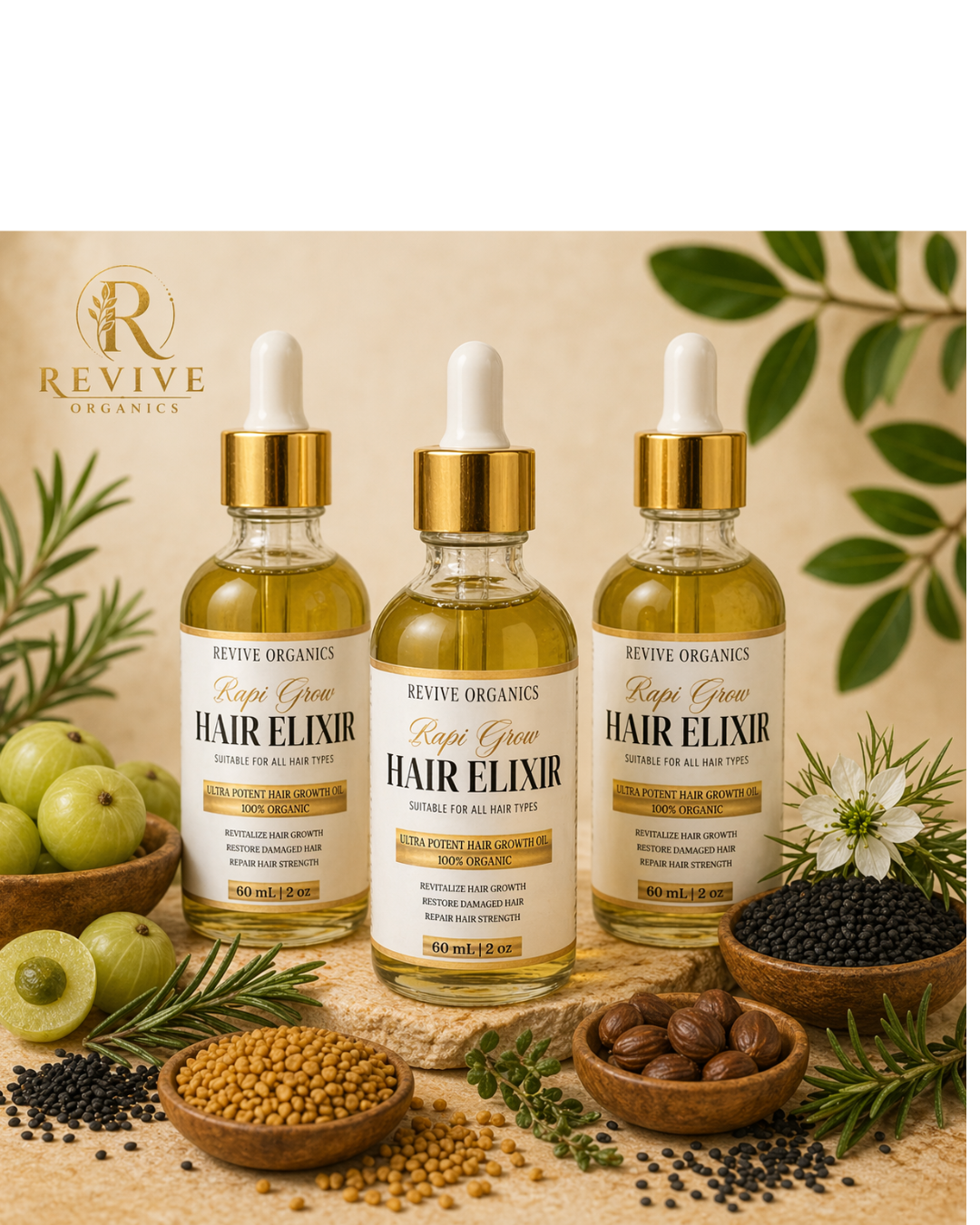 Organic Ayurvedic Hair Growth Oil (RapiGrow Hair Elixir)
